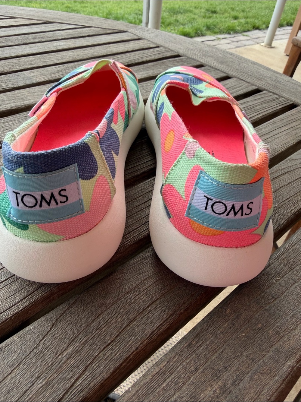 Toms Floral Slip-On Sneakers - Pink, Mint & Blue - Picture 3 of 5